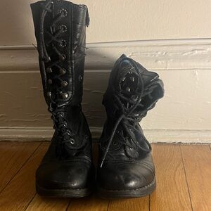 Black Lace-Up Combat Boots - Madden Girl